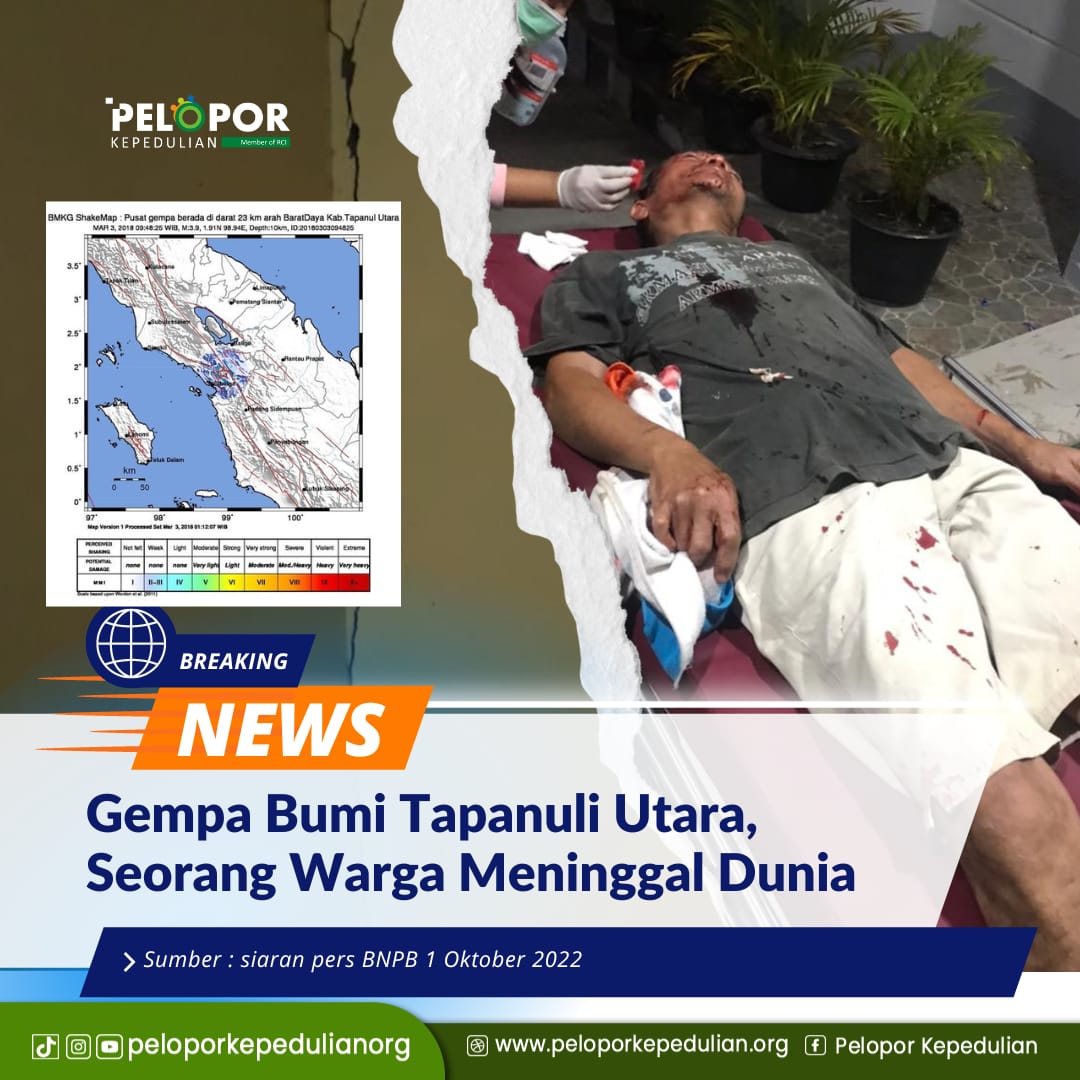 Gempabumi Tapanuli Utara, Seorang Warga Meninggal Dunia